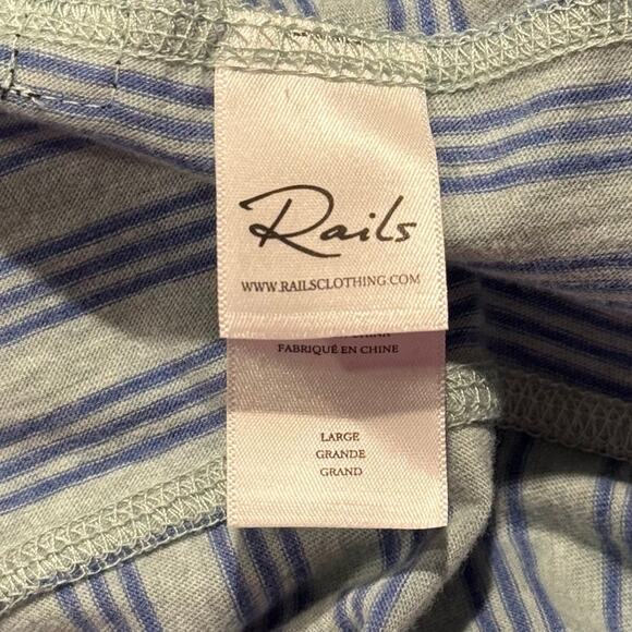 Rails Weston Hoodie Pullover Coastal Academia Nautical Seafoam Stripe Size Large - Picture 4 of 8